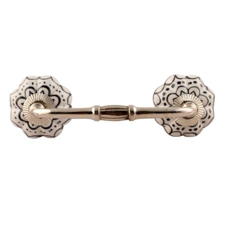 Black Flower Ceramic Bridge Handle